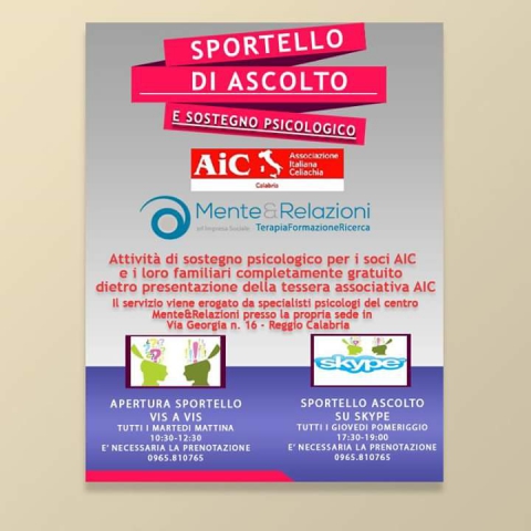 Sportello di Ascolto e Sostegno Psicologico per i soci AIC e i loro familiari