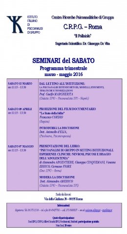 CRPG Roma: Seminari del sabato