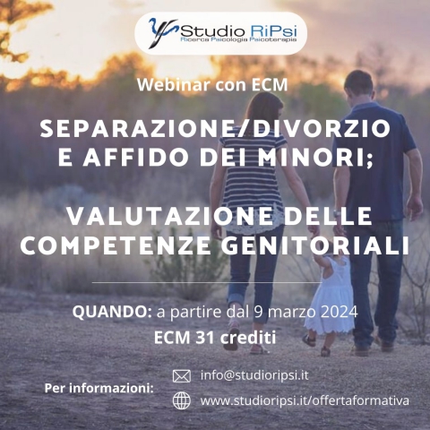 Separazione/divorzio e affido dei minori, valutazione delle competenze genitoriali